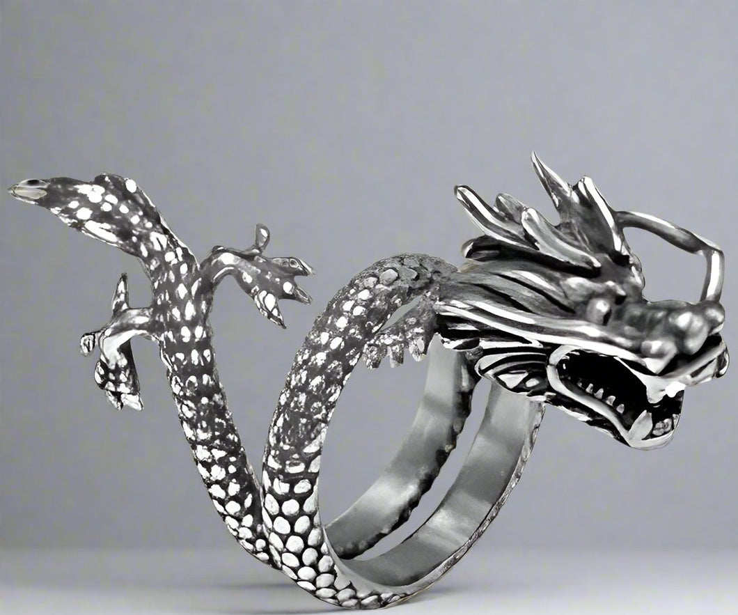 Wrap Around Stainless Steel Dragon Ring