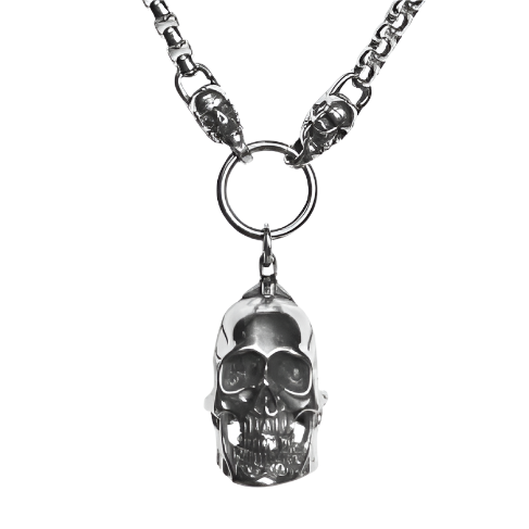 Stainless Steel Skull Pendant with 16