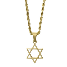 Load image into Gallery viewer, Stainless Steel  14kt Gold Plated Star of David with Chain