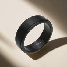 Load image into Gallery viewer, Stainless Steel Black Mens Band Ring