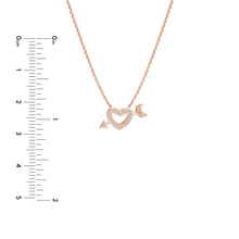 Load image into Gallery viewer, Sterling Silver Mini CZ Heart and Arrow Adjustable Necklace