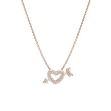 Load image into Gallery viewer, Sterling Silver Mini CZ Heart and Arrow Adjustable Necklace