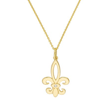 Load image into Gallery viewer, Fleur-de-Lis Charm Diamond and 14kt Gold Pendant Charm