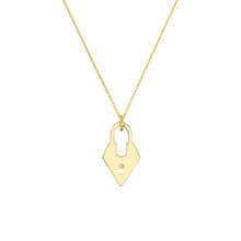 Load image into Gallery viewer, Fashion Lock with Diamond 14kt Gold Pendant Charm