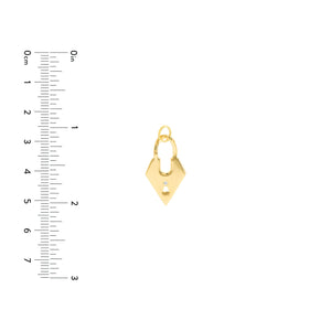 Fashion Lock with Diamond 14kt Gold Pendant Charm