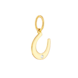 The Lucky Horseshoe With Diamond 14kt Gold Pendant Charm