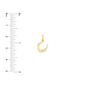 The Lucky Horseshoe With Diamond 14kt Gold Pendant Charm