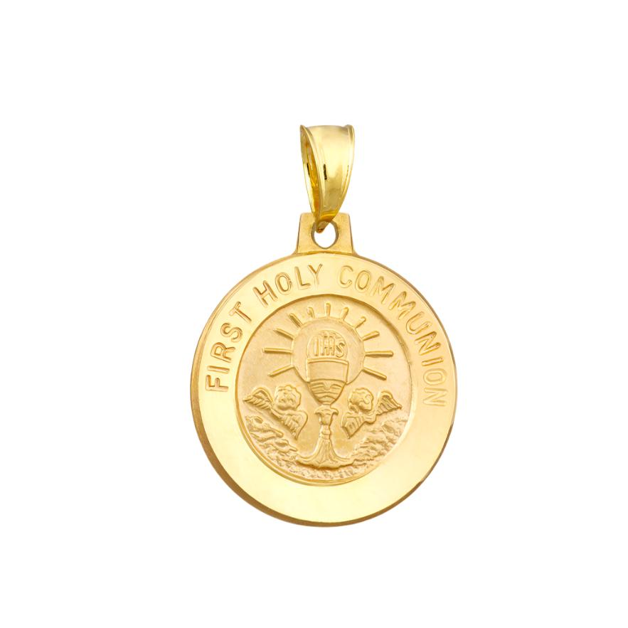 Communion Medal 14kt Gold Pendant Charm