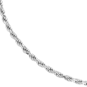 Sterling Silver Diamond Cut Rope Chain with Lobster Lock