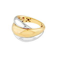 Load image into Gallery viewer, Bold Fashion Two Tone Polished Rolling Twist 14kt Gold Ring