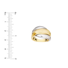 Load image into Gallery viewer, Bold Fashion Two Tone Polished Rolling Twist 14kt Gold Ring