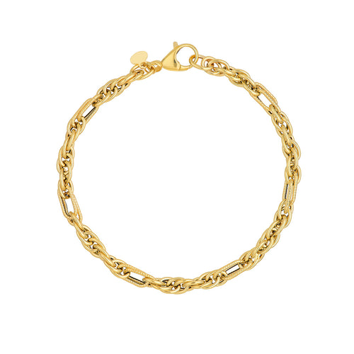 Polished Fashion Designer 14kt Gold Link Bracelet Chain