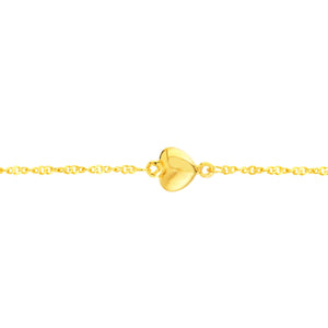 Hearts on Piatto 14kt Gold Chain Anklet