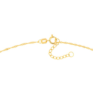 Two-Tone Rose Heart Trio 14kt Gold Adjustable Anklet