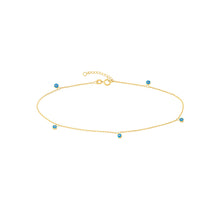 Load image into Gallery viewer, Turquoise Evil Eye Anklet