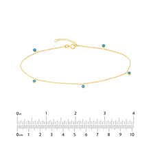 Load image into Gallery viewer, Turquoise Evil Eye Anklet