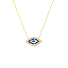 Load image into Gallery viewer, CZ-Lined Evil Eye Necklace