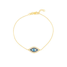 Load image into Gallery viewer, CZ-Lined Evil Eye Bracelet