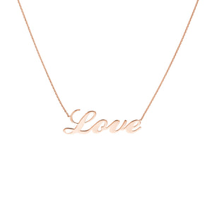 Cursive Love 14kt Gold Necklace