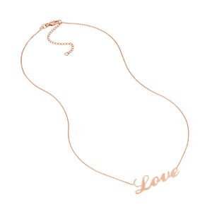 Cursive Love 14kt Gold Necklace