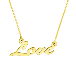 Script Say It With "Love" 14kt Gold Necklace