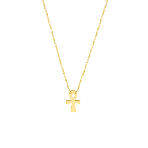 14K Mini Christian Ankh 14kt Gold Necklace