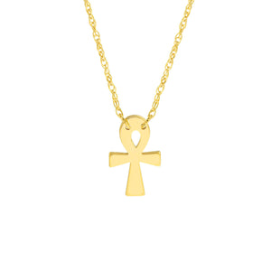 14K Mini Christian Ankh Necklace