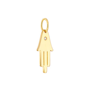 Hamsa Hand Charm with 1pt Diamond