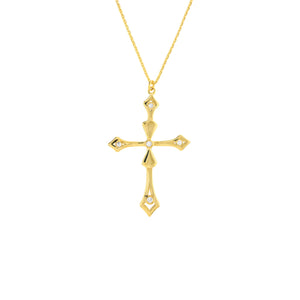 1/20 Ct Diamond Cross Pendant w/ Adj Necklace