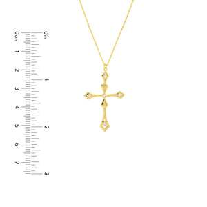 1/20 Ct Diamond Cross Pendant w/ Adj Necklace