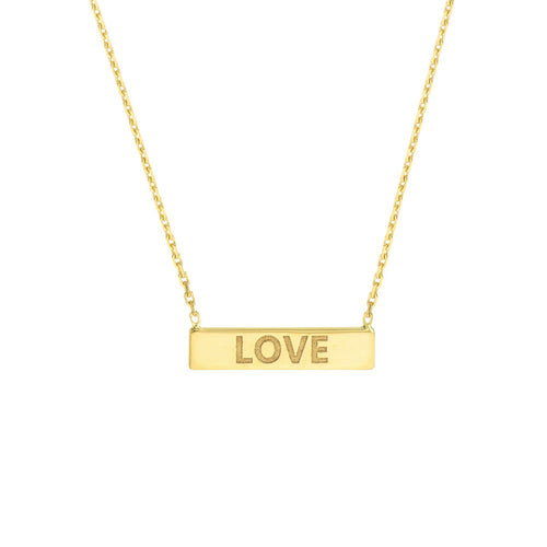 Mini Love Bar 14kt Gold Necklace