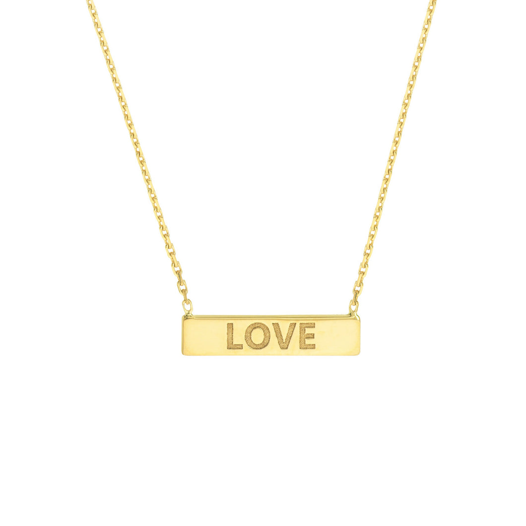 Mini Love Bar 14kt Gold Necklace