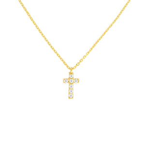 Mini Diamond Cross Necklace