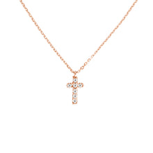 Load image into Gallery viewer, Mini Diamond Cross Necklace