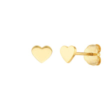 Load image into Gallery viewer, Flat Heart Stud Gold Earrings