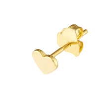 Load image into Gallery viewer, Flat Heart Stud Gold Earrings