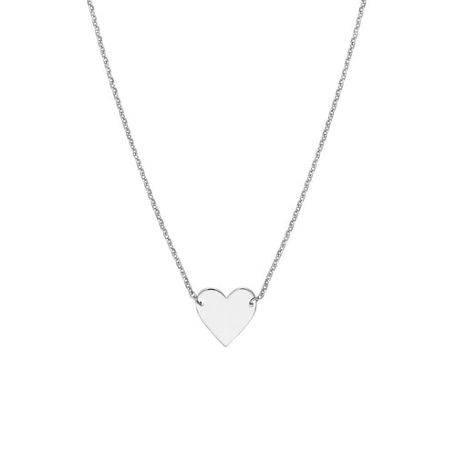 14kt Gold Plated Sterling Silver Polished Heart Necklace