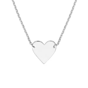 14kt Gold Plated Sterling Silver Polished Heart Necklace