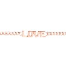 Load image into Gallery viewer, &quot;Love&quot; on Curb Chain 14kt Gold Bracelet