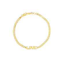 Load image into Gallery viewer, &quot;Love&quot; on Curb Chain 14kt Gold Bracelet