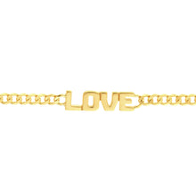 Load image into Gallery viewer, &quot;Love&quot; on Curb Chain 14kt Gold Bracelet