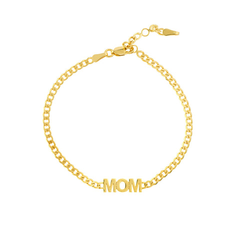 Mom Curb Chain 14kt Gold Bracelet