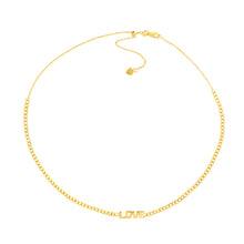 Load image into Gallery viewer, Love Plate on Curb Chain 14kt Gold Choker