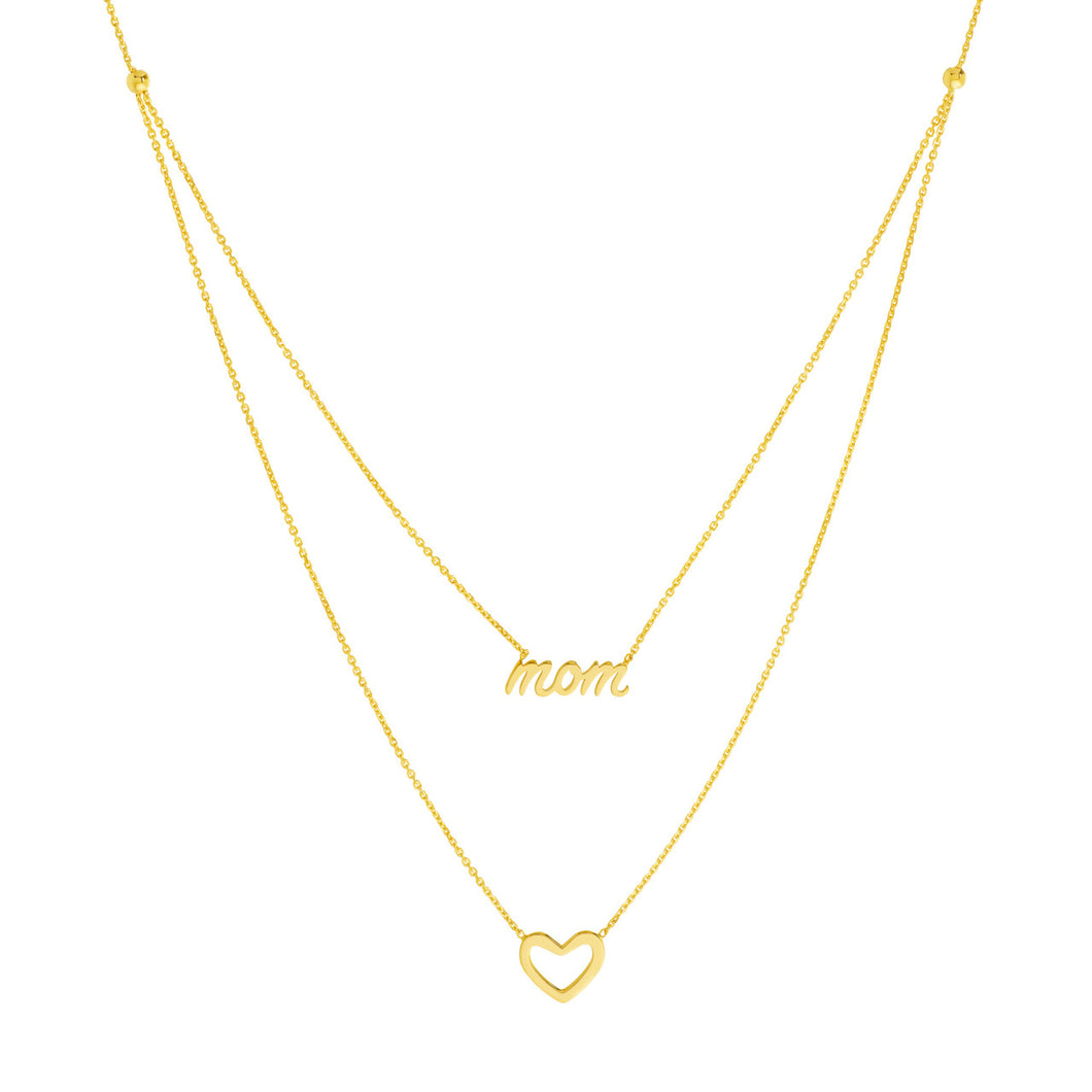 Mom and Heart Duet Necklace