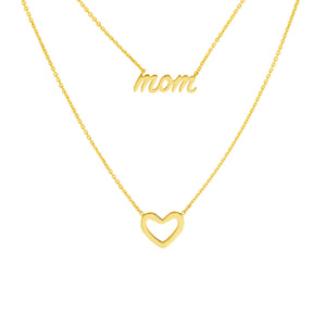 Mom and Heart Duet Necklace