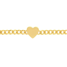 Load image into Gallery viewer, Heart on Curb Chain Adjustable 14kt Gold Bracelet