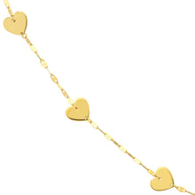 Load image into Gallery viewer, Five Heart Stations Gold Necklace