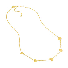 Load image into Gallery viewer, Five Heart Stations Gold Necklace