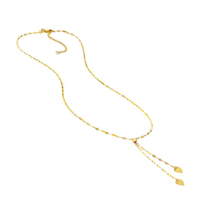 Sweet Heart Lariat 14kt Gold Necklace