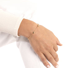 Load image into Gallery viewer, Puffed Heart Stations Bracelet with Saturn 14kt Gold Chain